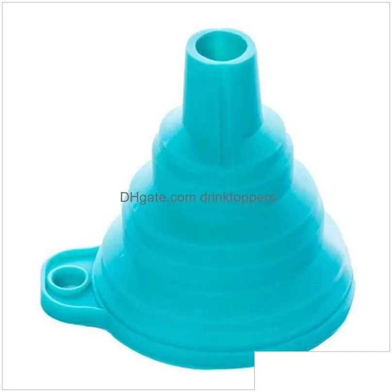 food grade silicone foldable funnel mini liquid dispensing collapsible style funnel folding portable funnels kitchen tool