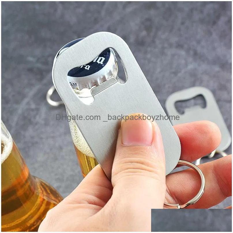 portable stainless steel bottle openers beverage beer opener keychain creative home kitchen bar tools