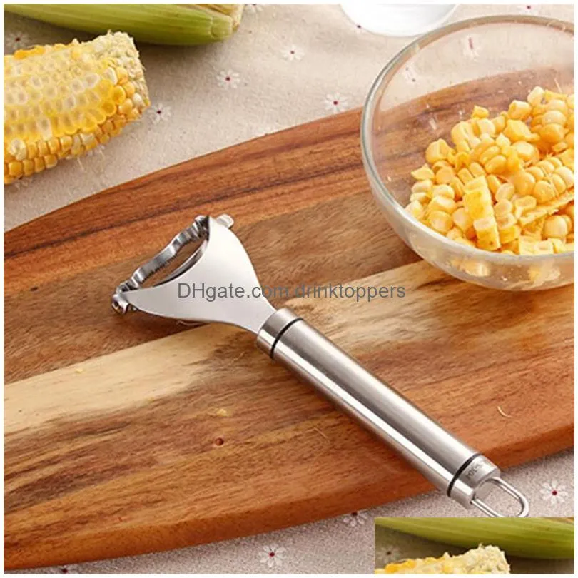 stainless steel corn stripper corn kernels cob peeler threshing kerneler blade metal kitchen corn cutter slicer tools