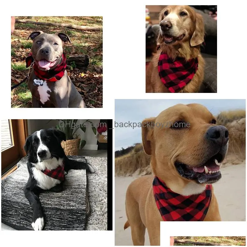 classsic plaid pet dog bandana dogs bibs large pet scarf adjustable cat banadas scraf pet cats costume dog accessories