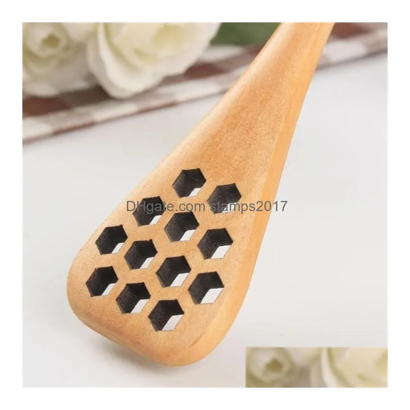 practical long handle wood honey spoon mixing stick dipper for honey jar coffee milk tea stirring bar supplies kitchen tools