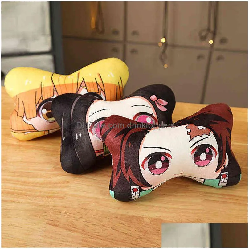 devils blade anime car neck pillow demon slayer kimetsu no yaiba manga tanjirou nezuko cartoon cute cushion pillow decoration 211110