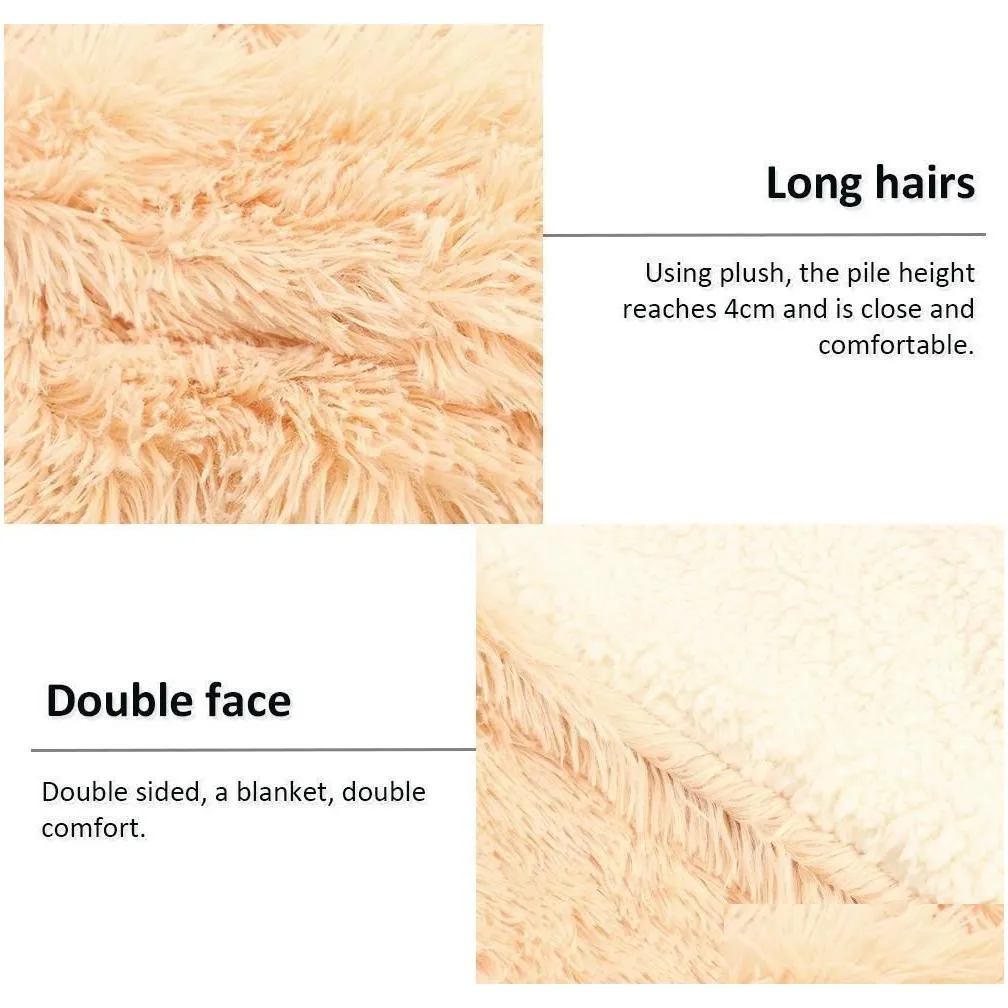 double-faced faux fur blanket soft fluffy sherpa throw blankets for beds cover shaggy bedspread plaid fourrure jllngo mxhome