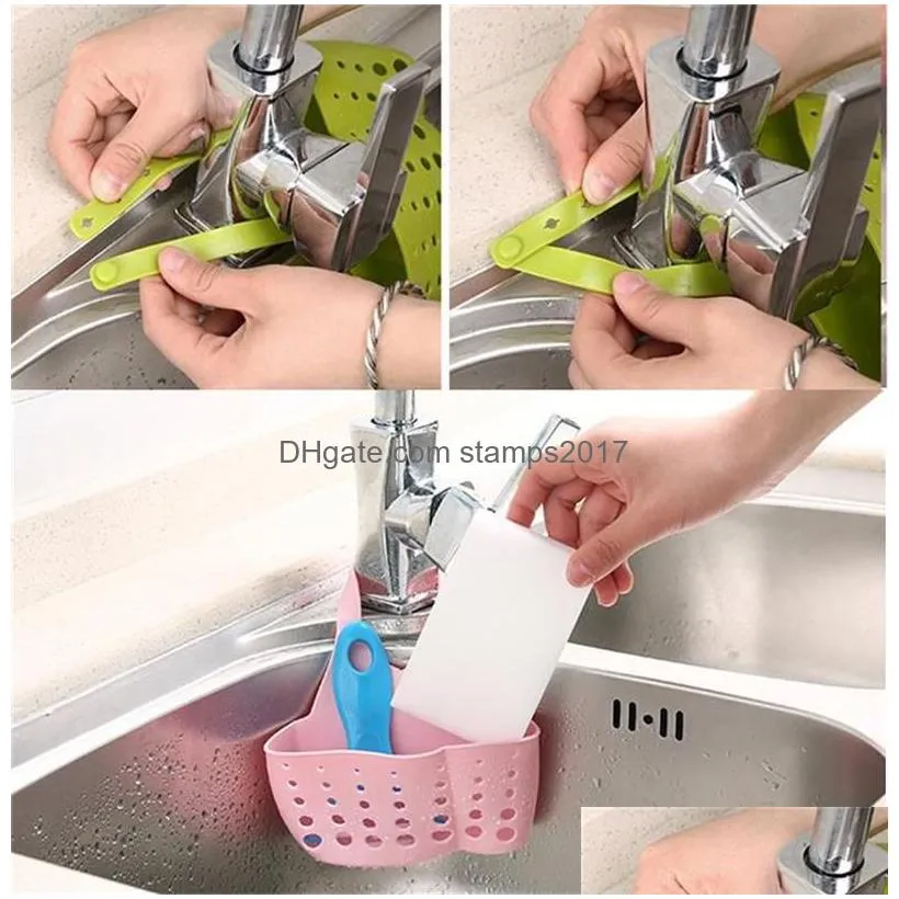 portable basket kitchen gadgets hanging drain basket bag bath storage tool sink holder kitchen accessories utensils