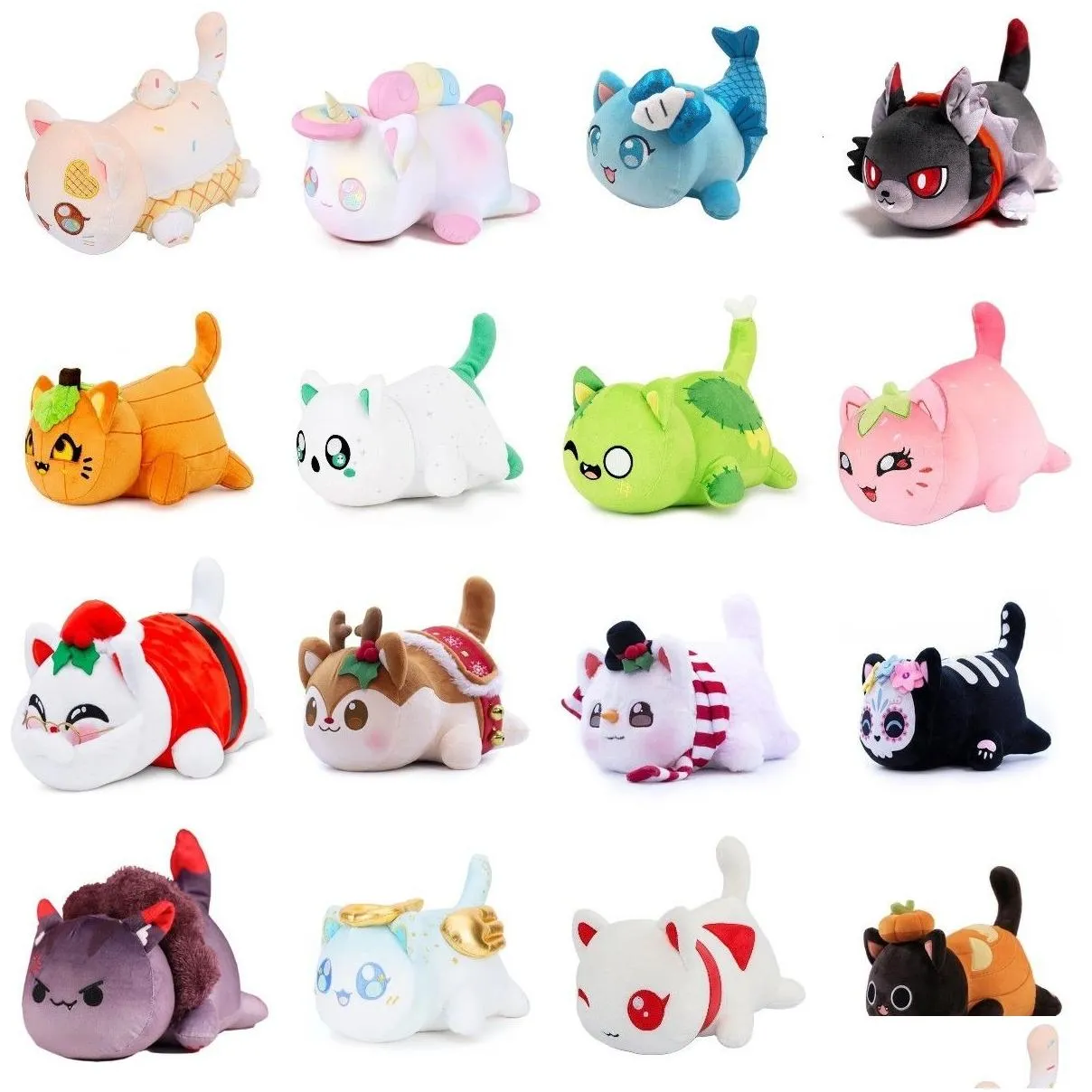 Plush Dolls 25cm Meemeow Aphmau Plush Meemeows Cat Plush Food Cats Holloween Christmas Plush Gifts Sweet Treats Cat Plush Ghgost Cat Plush