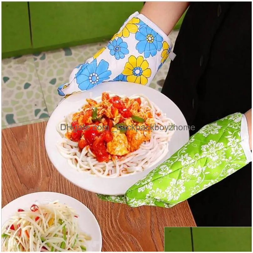 microwave oven mitts anti-scald household baking high temperature resistant white cotton thermal insulation gloves kitchen gadgets 1pc