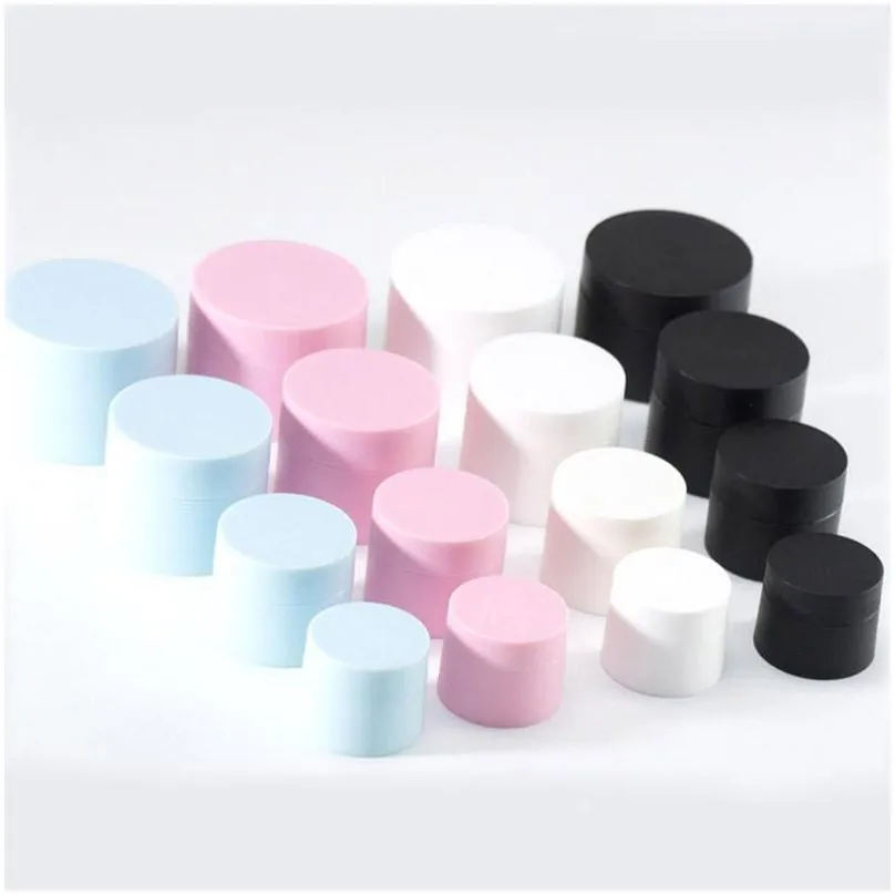 wholesale High Quality 5G 15G 20G 30G PP Cosmetic Cream Jars Packing Bottles With Lid Empty Lotion Container Black Blue Pink White