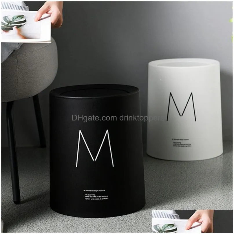 waste bins 8l nordic simple plastic trash can office bathroom kitchen trash bin living room bedroom garbage household waste bin with lid