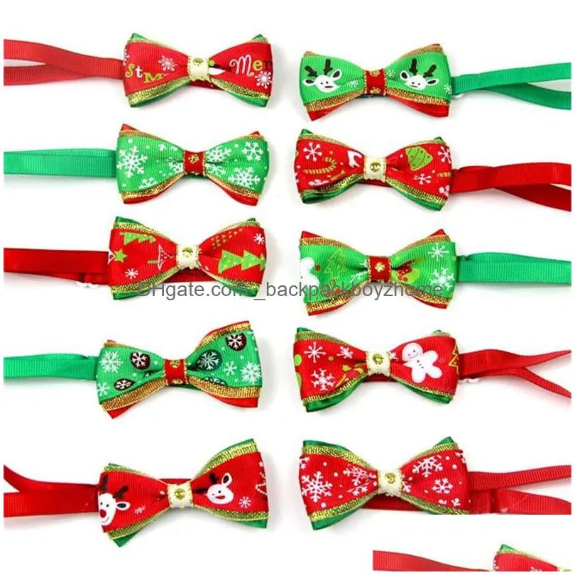 pet cat dog collar bow tie merry christmas adjustable neck strap cat dog grooming accessories pet product xmas supplies