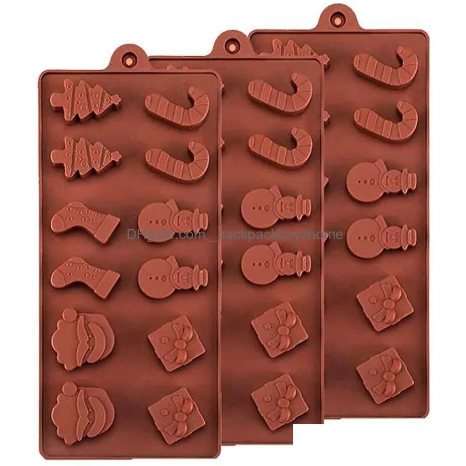 christmas silicone chocolate moulds 12 cavity cake cookie candy baking mould for diy xmas party bakeware santa ice tray mold
