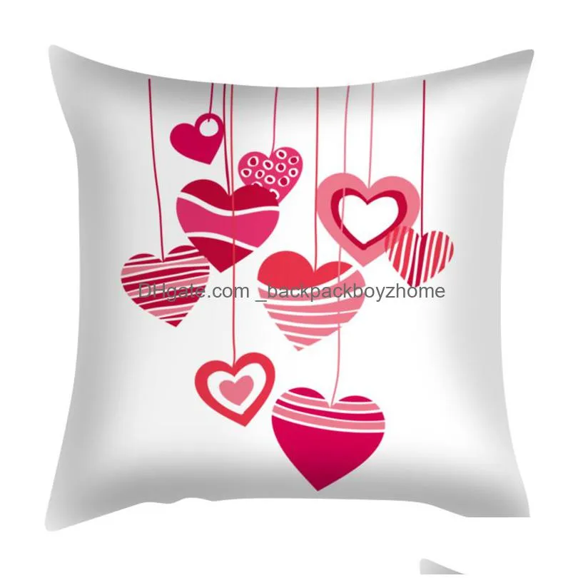 45*45cm valentines day pillow case polyester white pillow cover cushion cover decor pillow case blank car decor gift 100pcs