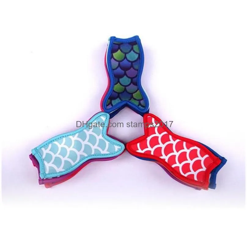16x9cm mermaid printing popsicle holders ice popsicle sleeves zer  holders for kids summer ice cream tools