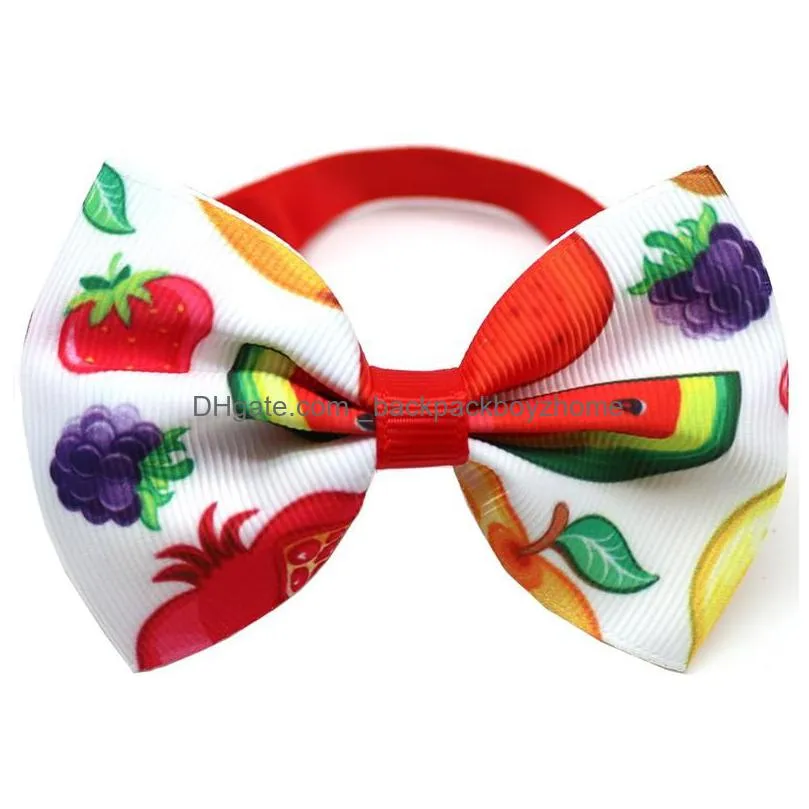 pet dog bowties dog neckties fruit style ribbon small dogs cat adjustable strap bow tie summer pet supplies