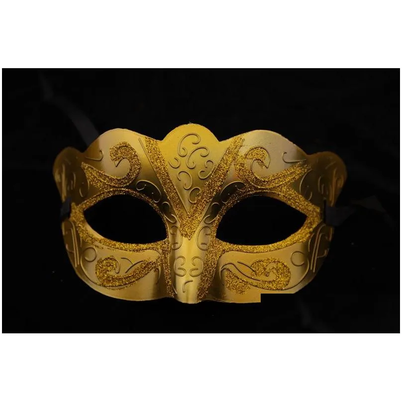 Express Shipping Promotion Selling Party Mask With Gold Glitter Mask Venetian Unisex Sparkle Masquerade Venetian Mask Mardi Gras