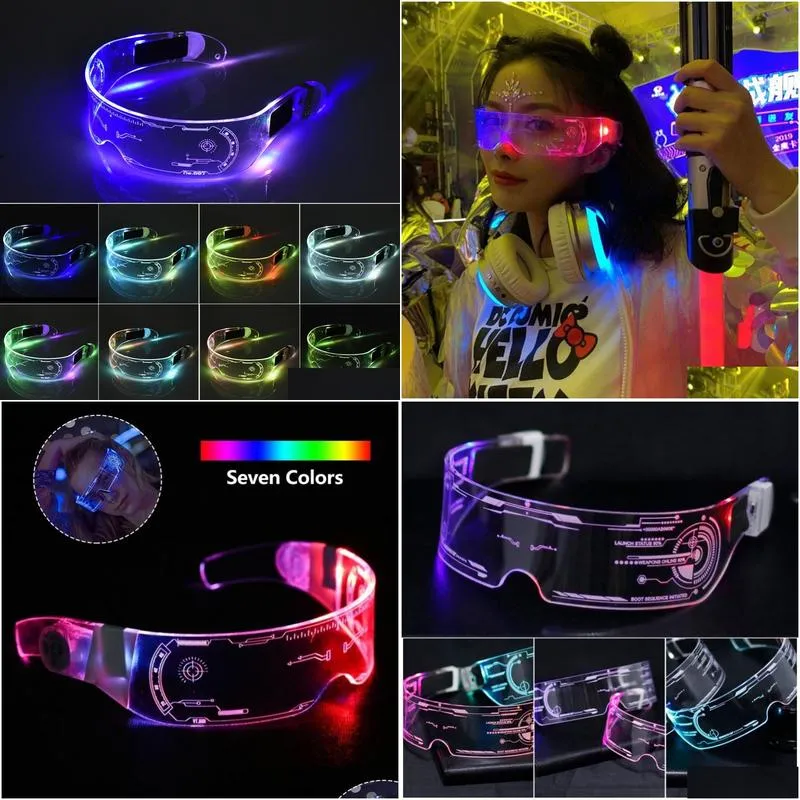 led luminous glasses led glasses el wire neon light up visor eyeglasses bar party eyeware for halloween christmas parties