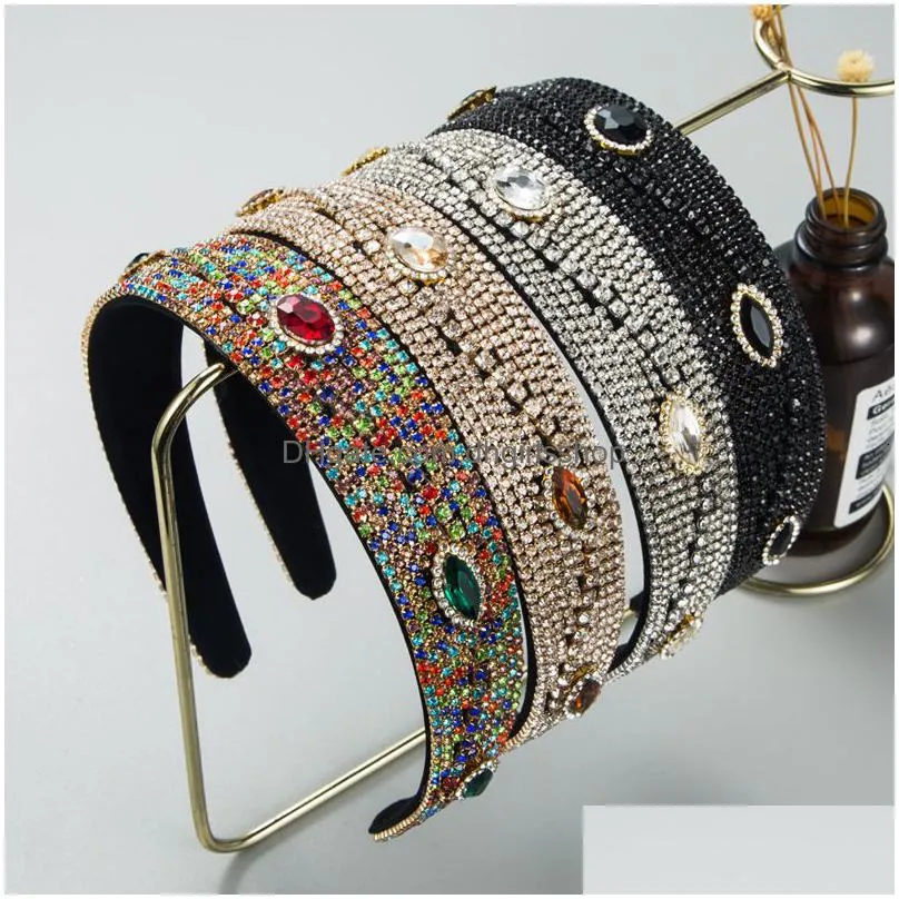 headbands luxury baroque style full headband hair accessories women thickened sponge embroidery prom band hoop 230202