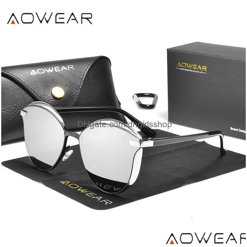 sunglasses aowear luxury cat eye retro women`s sunglasses polarization interesting designer sunglasses women`s lenses glasses 230512
