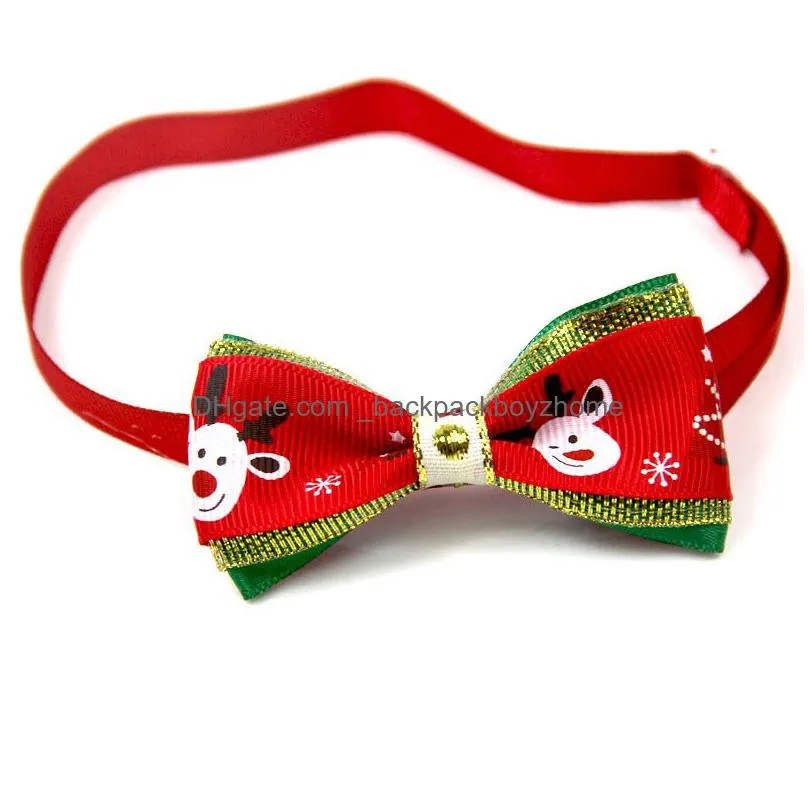 pet cat dog collar bow tie merry christmas adjustable neck strap cat dog grooming accessories pet product xmas supplies