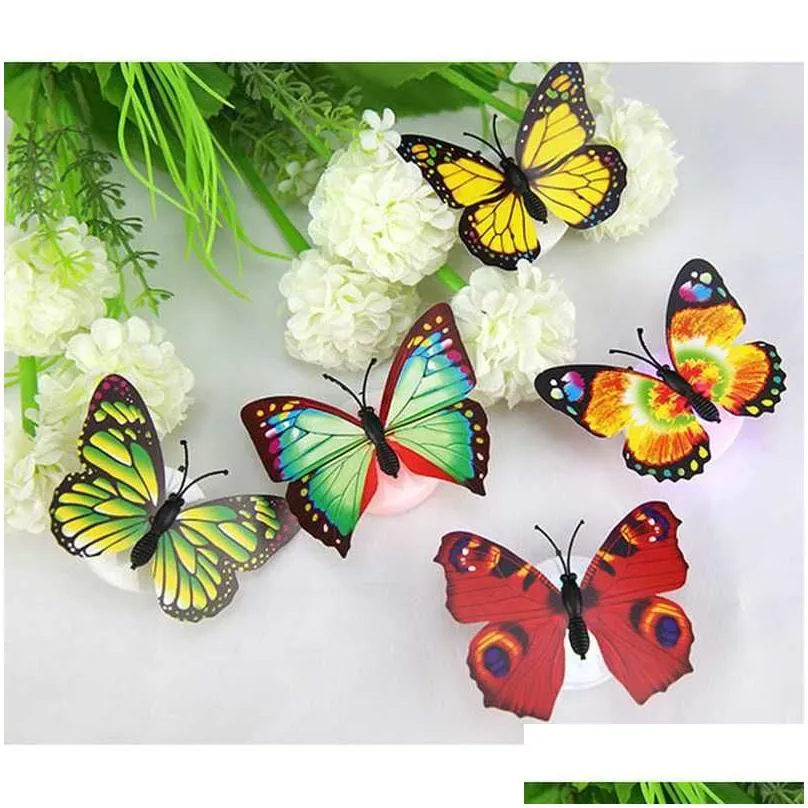 New Butterfly LED Wall Light Self-adhesive Creative Night Light Indoor Atmosphere Light Glow In The Dark Wall Home Room Decoration