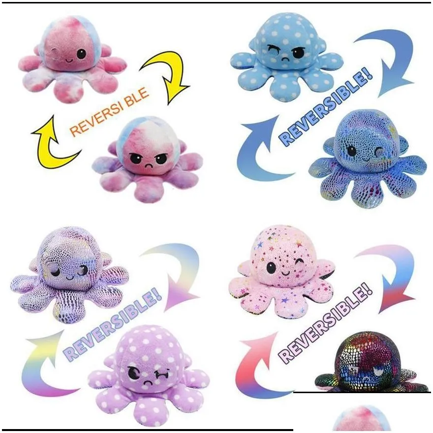 octopus plush toy cartoon flip octopuss plush doll stuffed plushs soft dolls childrens birthday holiday gift 20cm