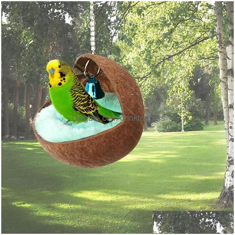 small pet house hamster guinea pig squirrel dutch pig sleeping nest round coconut shell parrot bird nests in stock
