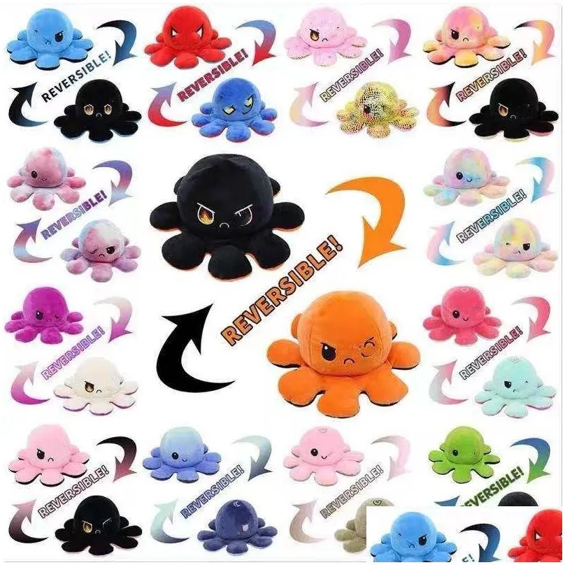 octopus plush toy cartoon flip octopuss plush doll stuffed plushs soft dolls childrens birthday holiday gift 20cm