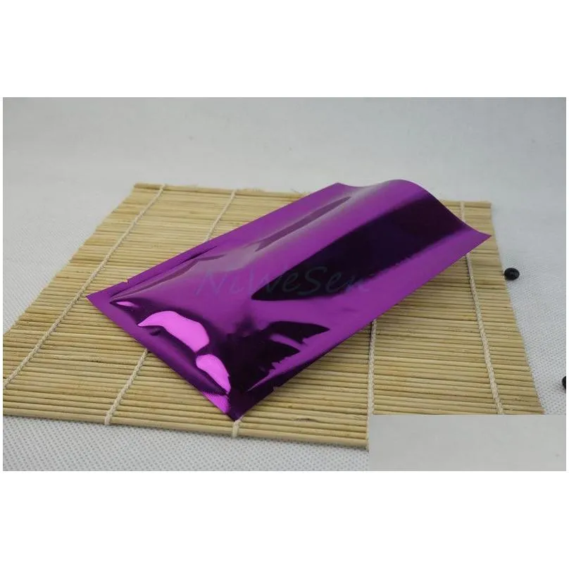 wholesale 200pcs aluminized mylar electronic product packing bags-8X12CM black aluminum plating flat pouch heat top open hot sealable, purple red