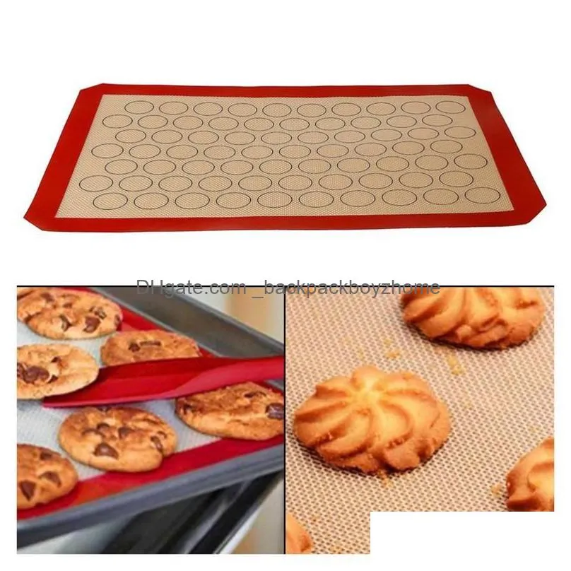 42*29.5cm macaron silicone baking mat non stick circle kitchen dough mat liner tool for cake bakeware pastry accessories