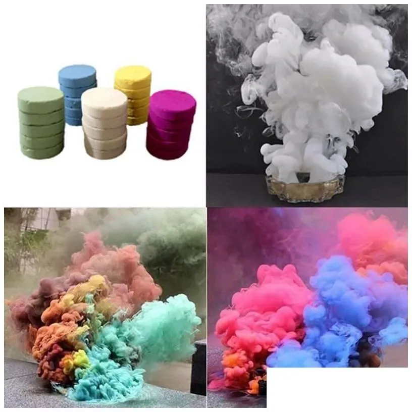 party decoration 5pcs/box colorf smoke pills cake white effect bomb bomba pography aid toy divine gift drop delivery home garden fes