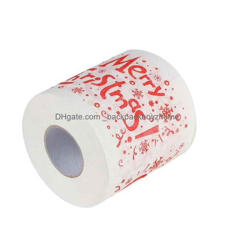 merry christmas toilet paper creative colorful printing pattern series roll of papers fashion funny novelty gift eco friendly portable