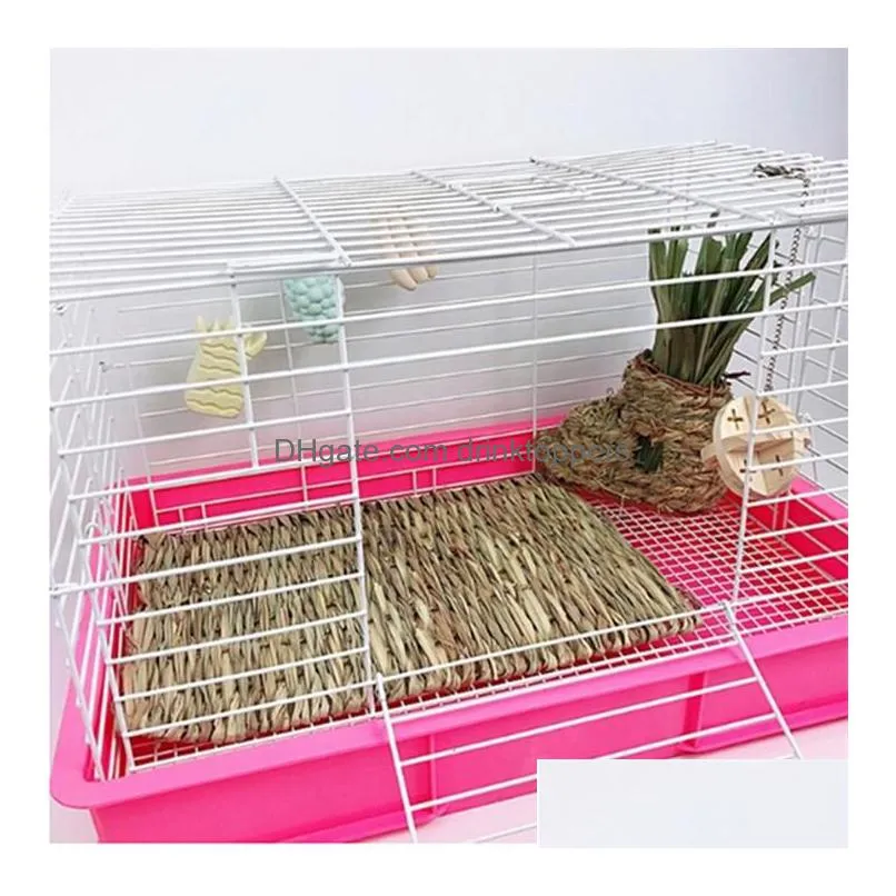 rabbit grass chew mat small animal natural soft grass hamster house guinea pig cage bed house pad hamster accessories