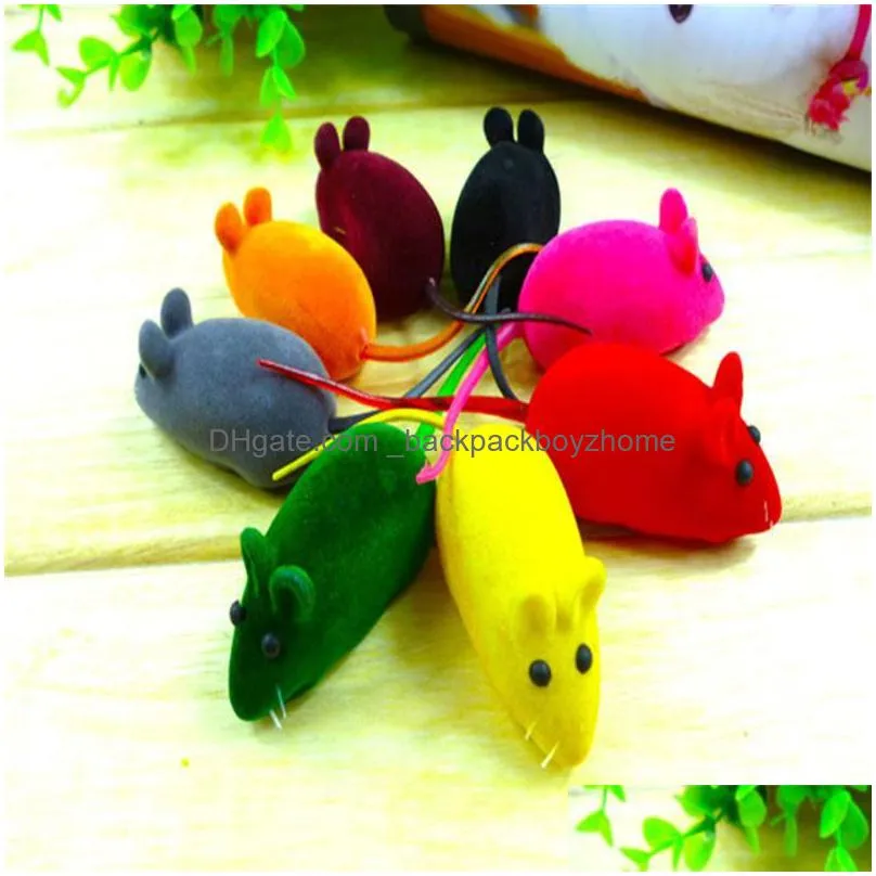 colorful mouse cat toy realistic fur mice mouse cat toys animal squeak squeaker rubber toys pet supplies