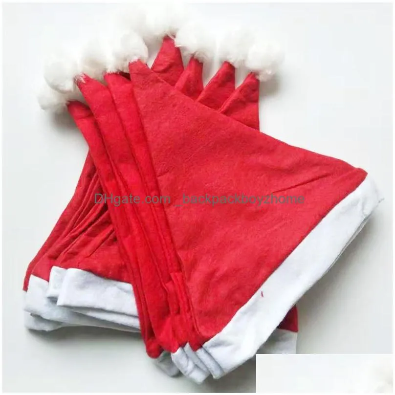 christmas santa claus hats red cap party non-woven fabric hat costume xmas decoration for kids adult christmas hat party supplies