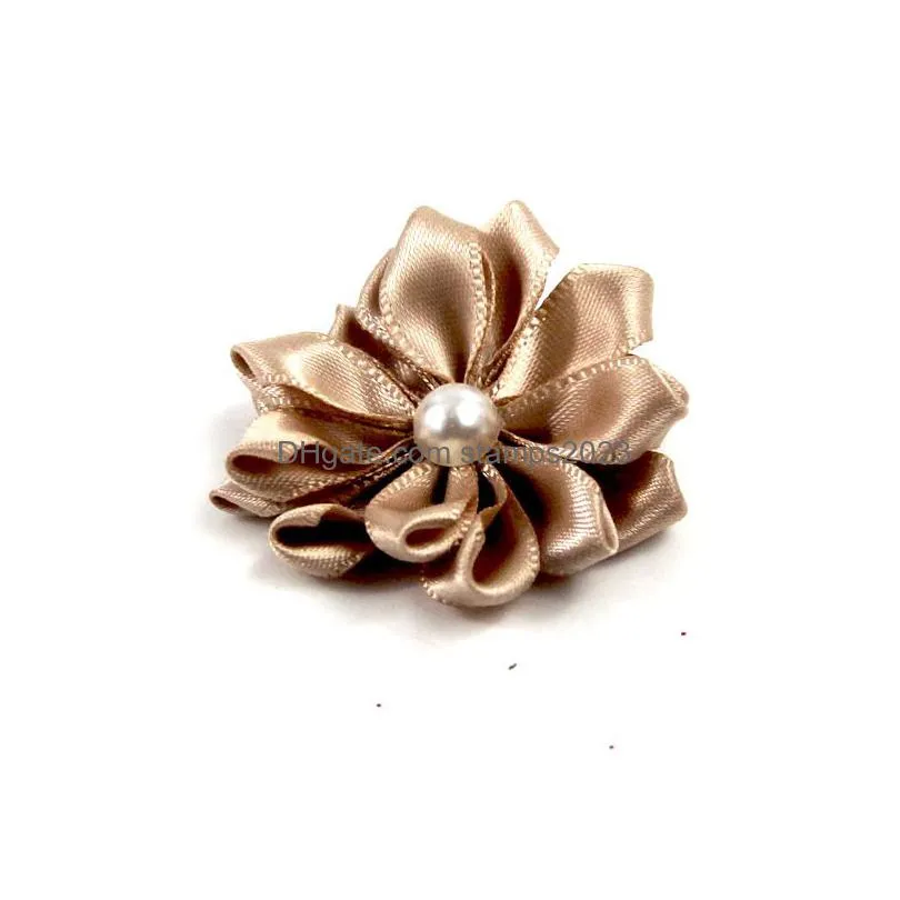 4cm handmade pet hair band flower pearl decor dog puppy hair clip headdress dog headwear hair accessories