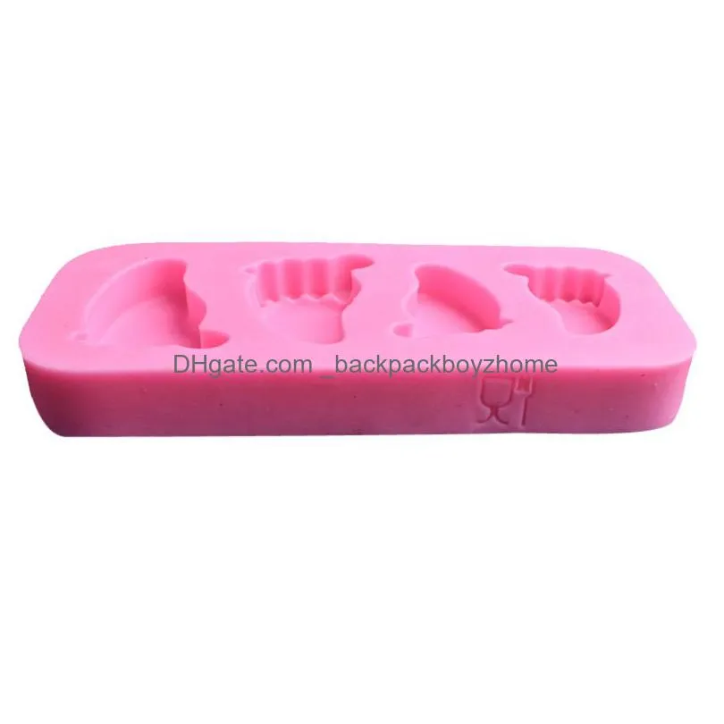 silicone mold baby feet chocolate fondant cake decorating baking tool bakeware pudding molds baby footstep silicone fondant mold