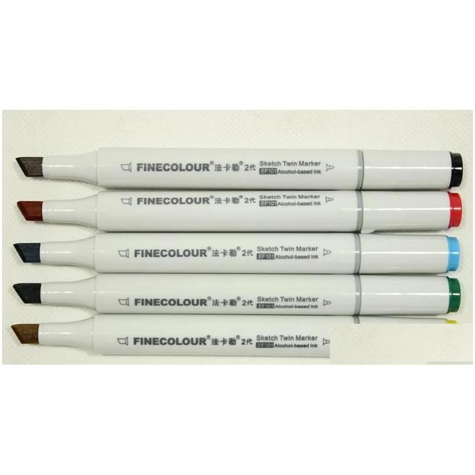 wholesale the second generation finecolour marker pens finecolour pen sketch hand-painted art painting pens 160colors for chose with gift bag pen