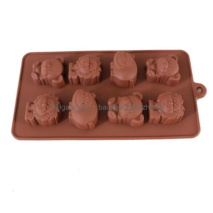 silicone cake mold hippo  bear shape cookie moulds fondant jelly chocolate soap cake decorating diy kitchenware