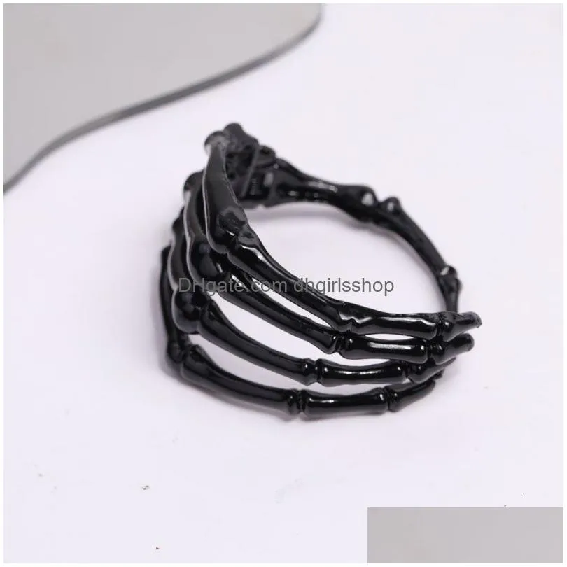 charm bracelets punk metal skull claw bracelet personality exaggerated unique adjustable arm ring hip hop rock trend accessories for unisex