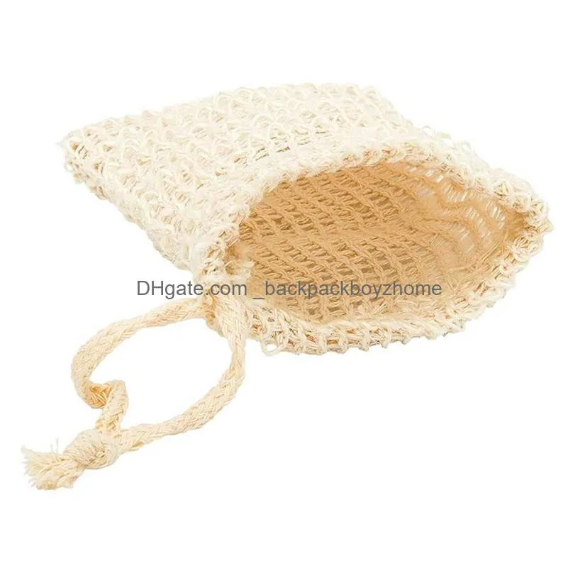 natural exfoliating mesh soap saver sisal soap saver bag pouch holder for shower bath foaming and drying free shipping