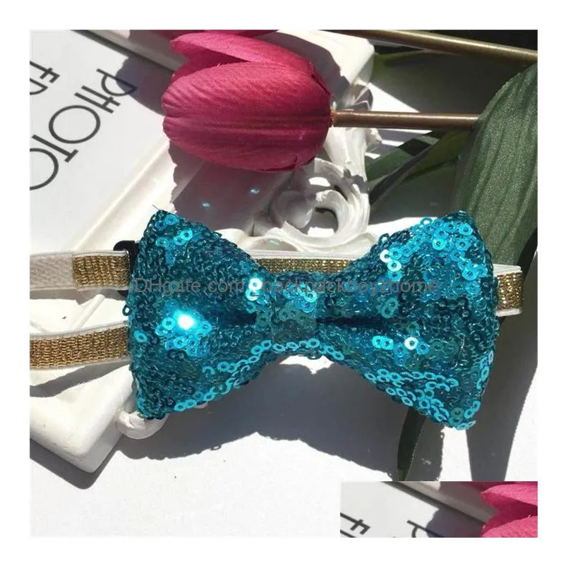 lovely sequin pet grooming accessories cute dog puppy cat kitten pet toy kid solid bow tie necktie clothes cat dog necktie