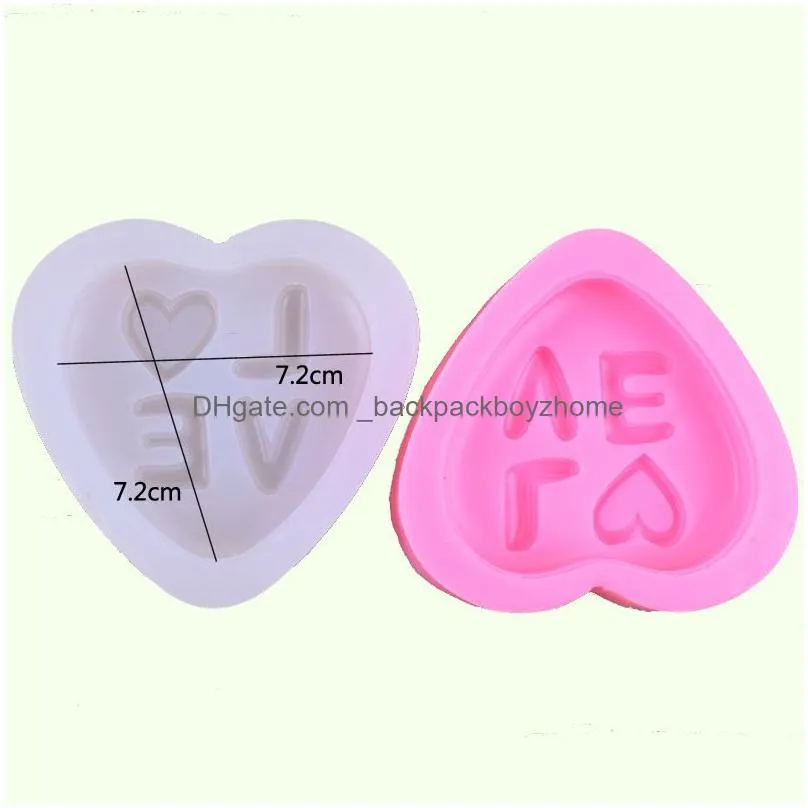 large heart love silicone soap mold rose flower chocolate mould fondant candle polymer clay molds crafts cake decorating tools