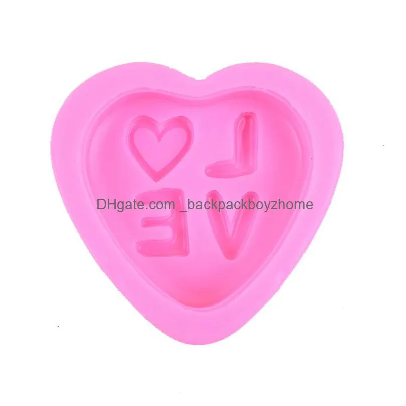 large heart love silicone soap mold rose flower chocolate mould fondant candle polymer clay molds crafts cake decorating tools