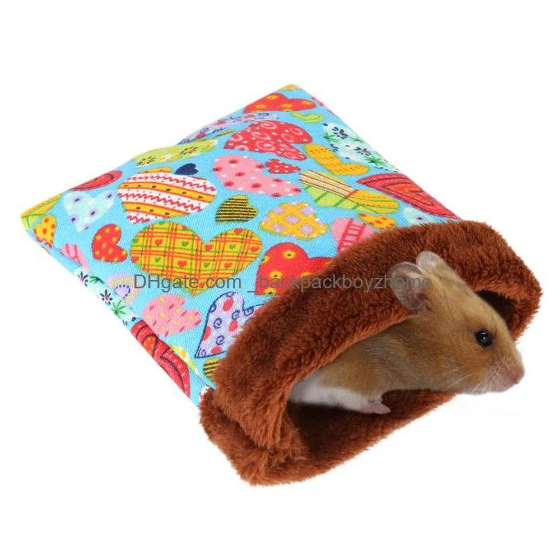 warm hamster bed house soft plush guinea pig bed rat nest small animals mouse sleeping bag house hamster cage 5 colors