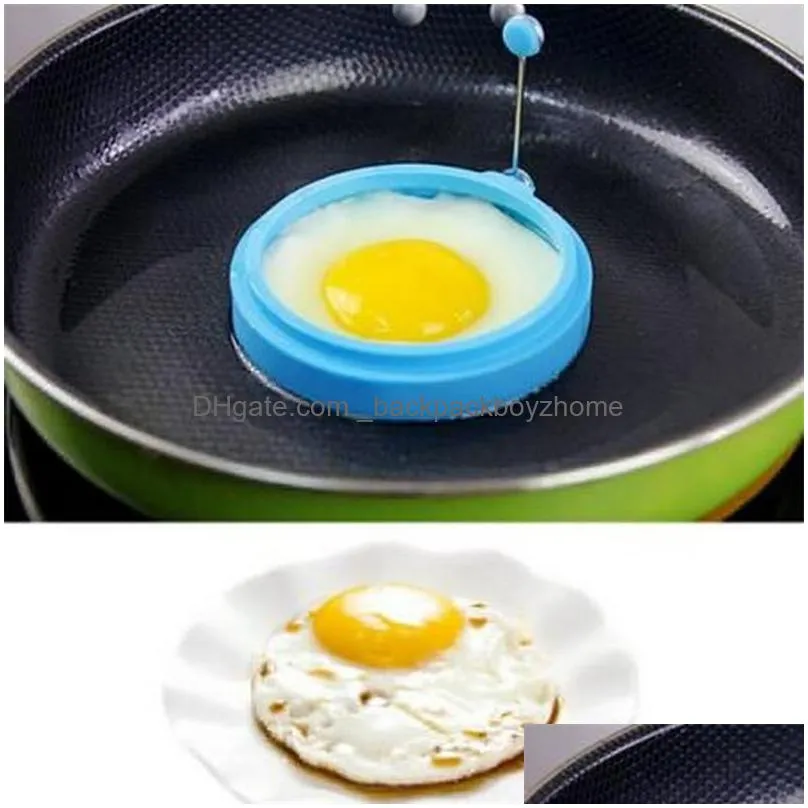 new silicone fried egg pancake ring omelette fried egg round shaper eggs mould for cooking breakfast frying pan oven kitchen