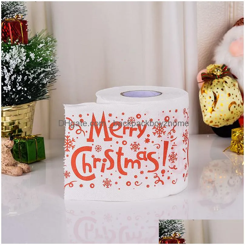 merry christmas toilet paper creative colorful printing pattern series roll of papers fashion funny novelty gift eco friendly portable