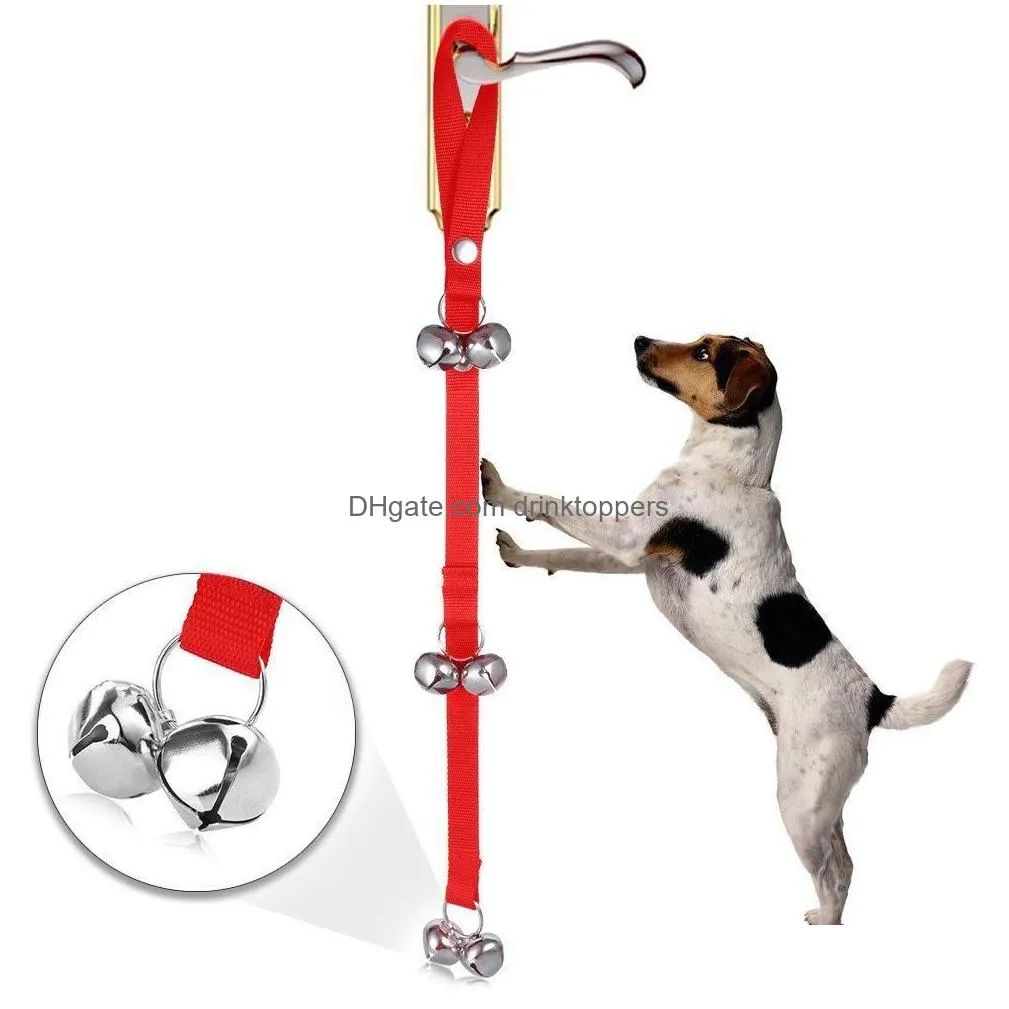 wholesale dog doorbell rope premium quality adjustable hanging dog pet leaving alarm bells mascotas pet supplies housebreaking