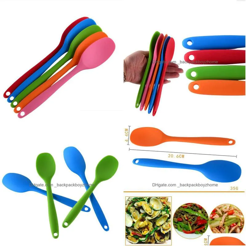 cake butter spatula silicone spoon mixing spoons long-handled cooking utensils tableware kitchen soup spoon mixer kitchen tools