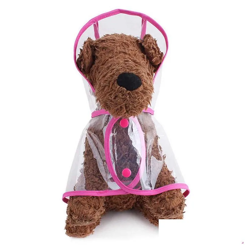 New Hooded Pet Dog Raincoat Waterproof For Small Medium Dogs Cats Transparent Puppy Jumpsuit Raincoat Dog Raincoats Clothes Supplies
