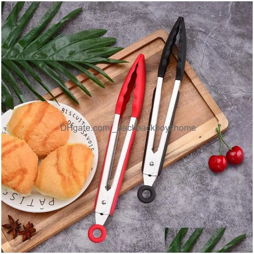 food grade silicone food tong kitchen tongs utensil cooking tong clip clamp accessories salad serving bbq tools