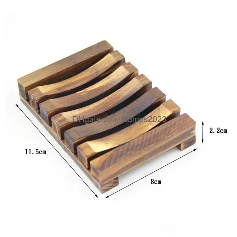 natural bamboo wooden soap dishes plate tray holder box case shower hand washing soap holders
